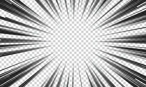 Abstract comic with radial lines lightning explosion on transparent backgro.. Stock Illustration