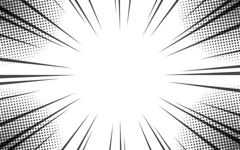 Abstract comic with radial lines on a white background. Vector illustration.. Stockillustratie