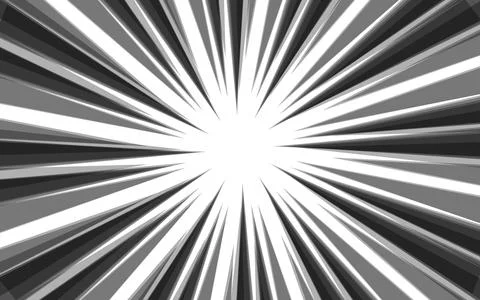 Abstract comic with radial rays on black and white comic book background Stock Illustration