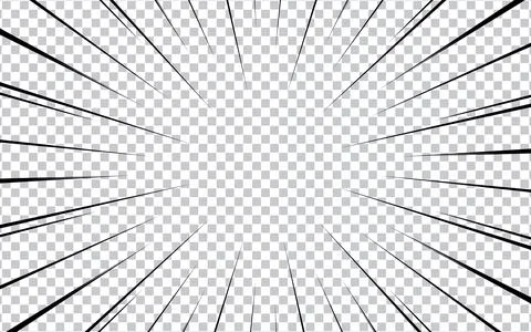 Abstract comic with radial rays on black and white comic book background Stock Illustration