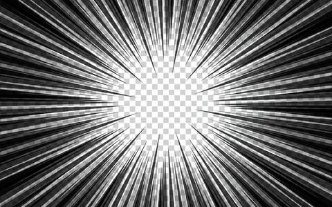 Abstract comic with radial rays on black and white comic book background Stock Illustration