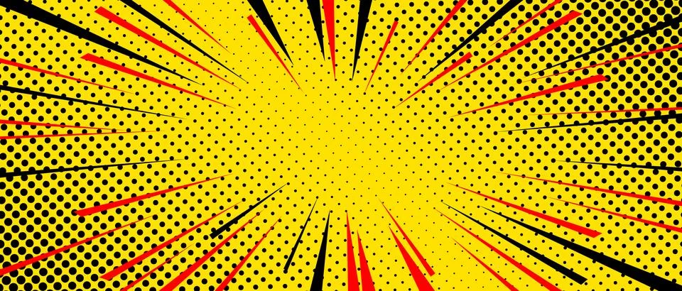 Abstract comic zoom motion lines with halftone background. Vector illustration Stock Illustration