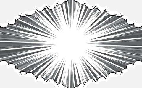 Abstract comic zoom motion lines with halftone background. Stock Illustration