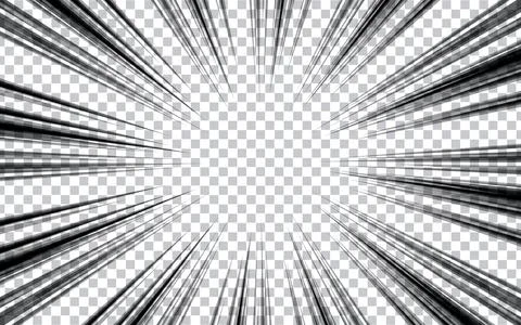 Abstract comic zoom motion lines with halftone background. Stock Illustration