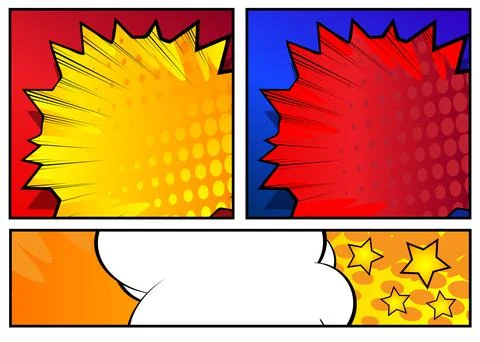 Abstract Comics Background. Poster, banner, flyer, cover. Comic book elements Stock Illustration