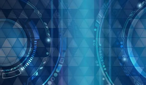 Abstract communication vector illustration. Sci-fi blue background with vario イラスト素材