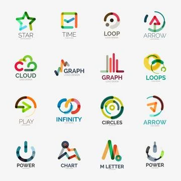 Abstract company logo vector collection 스톡 일러스트