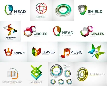 Abstract company logo vector collection Stock Illustration