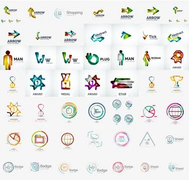 Abstract company logo vector collection 库存插图