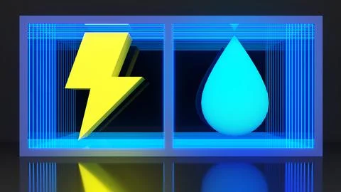 Abstract comparison between electricity and water, what are the choices and.. Stock Photos