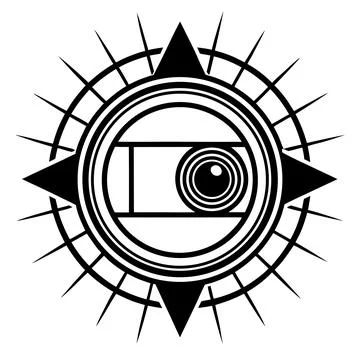 Abstract Compass Eye and Camera Lens Icon Design Stock Illustration