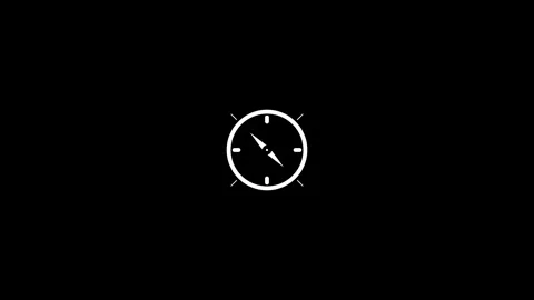 Abstract compass icon, always show correct direction isolated background Stock Footage 263873656