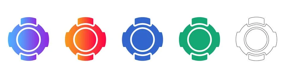 Abstract Compass Navigation Icon Set Ilustração Stock