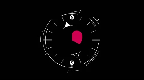 Abstract compass symbol flat animation with heart Video stock 60659140