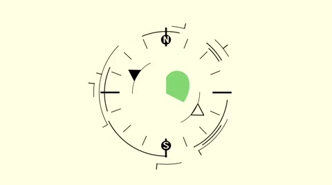 Abstract compass symbol flat animation with heart Video stock 60659151