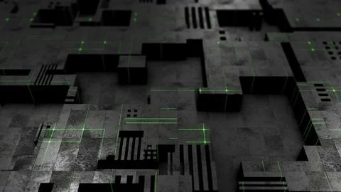 Abstract complex digital data blocks loopable イラスト素材