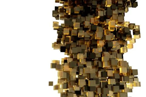 Abstract composition from 3d cubes with shadows. 3d rendering Stock Illustration