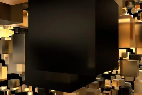 Abstract composition from 3d cubes with shadows. 3d rendering 스톡 일러스트