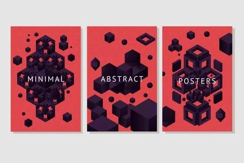 Abstract composition with 3D object. Vectro poster with futuristic background 스톡 일러스트