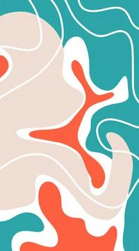 Abstract composition of amorphous forms and lines Stock Illustration