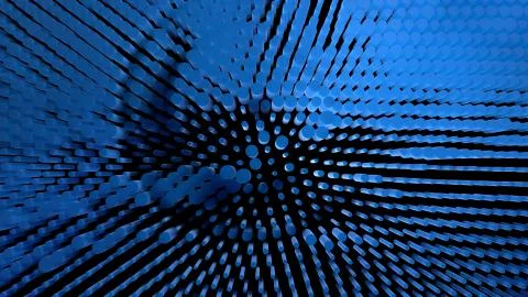 Abstract composition background full of cylinders made of frost blue glass. 3d Stock Illustration