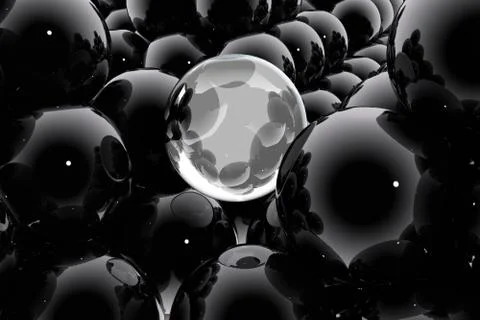 Abstract composition with balls and bubbles Stock Illustration