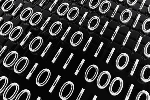 Abstract composition with binary code Illustrazione stock