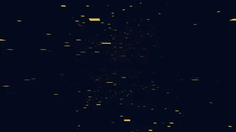 Abstract composition black background with scattered yellow squares in random Stock Footage 278067716