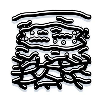 Abstract composition with black curved lines forming pattern Stock Illustration