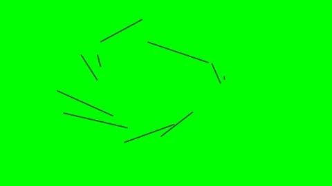 Abstract composition of black lines arranged on a vibrant green background Video stock 335117725