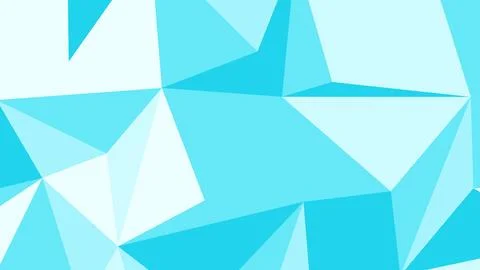 Abstract composition of blue and light blue geometric polygons with varying t Illustrazione stock