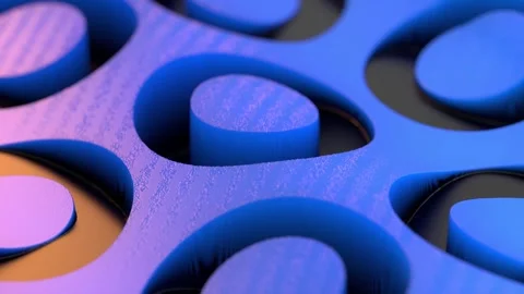 Abstract Composition of Blue Circular Shapes with Textured Surface and Light Stock Footage 341781485