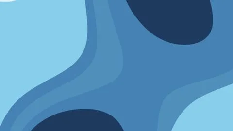 Abstract composition of blue curved shapes in varying tones with smooth gradi Illustrazione stock