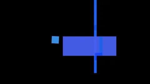 Abstract composition of blue rectangles and squares against a black backgroun Stock Footage 335430949