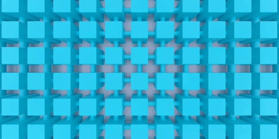 Abstract composition blue squares Stock Illustration
