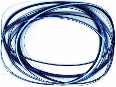 Abstract composition with blue stream on white background, abstract border Stock Illustration