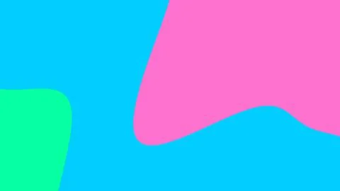 Abstract composition with bold blue, pink, and green shapes in a fluid, organ Illustration