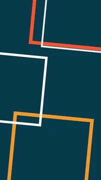 Abstract composition of bold white and colored geometric lines on a deep te.. Stock Illustration