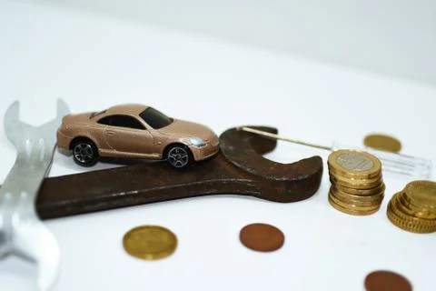 Abstract composition of broken car Stock Photos