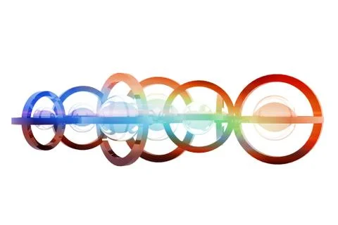 Abstract composition with bubbles and spherical pieces Stock Illustration