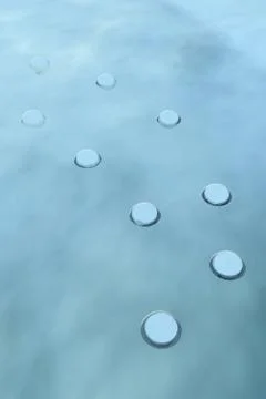 Abstract composition with bubbles over the sea Stock Illustration