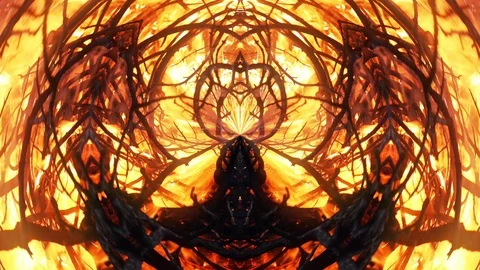 Abstract Composition of Burning Branches on Fire Stock Footage 88463654