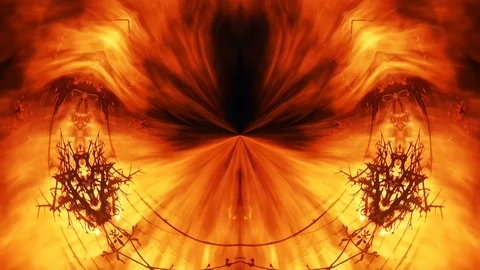 Abstract Composition of Burning Branches on Fire Stock Footage 88463682