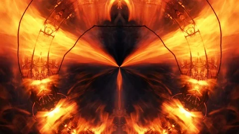 Abstract Composition of Burning Branches on Fire Stock Footage 88463922