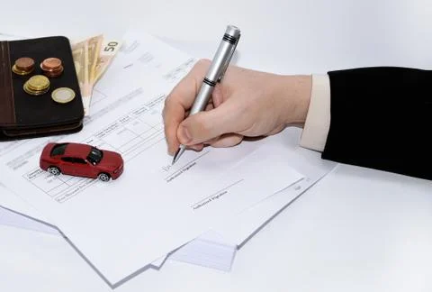 Abstract composition of car documents. Stock Photos