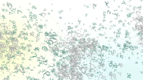 Abstract composition from chaotic moving letters 4K Stock Footage 89207110