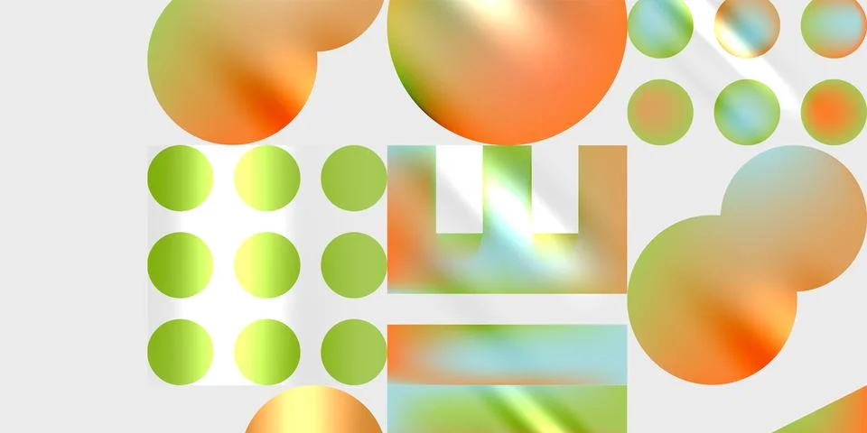 Abstract composition. Circles, rectangles, gradients create modern visual Stockillustratie