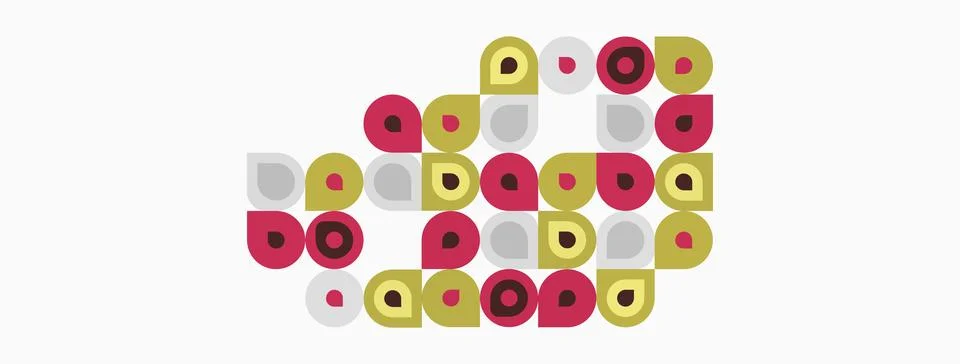 Abstract composition. Circles, various colors, beige background. Geometric 스톡 일러스트