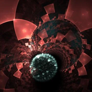 Abstract composition with circular checkered pattern Stock Illustration
