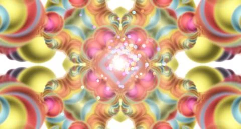 Abstract composition with colored 3d balls as computer game in space, bright Stock Illustration